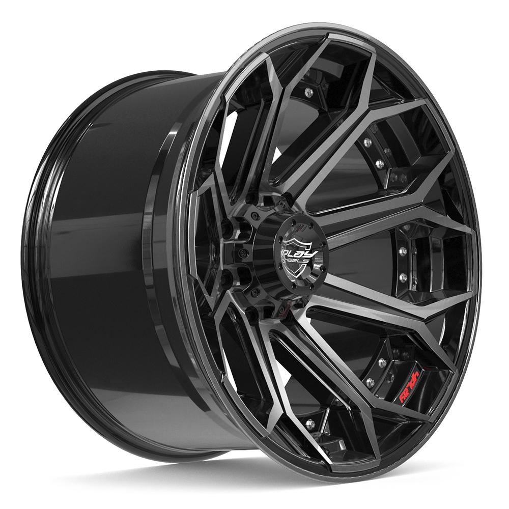 4PLAY Gen2 4P80R 22x12 8x6.5" -44et in Brushed Black