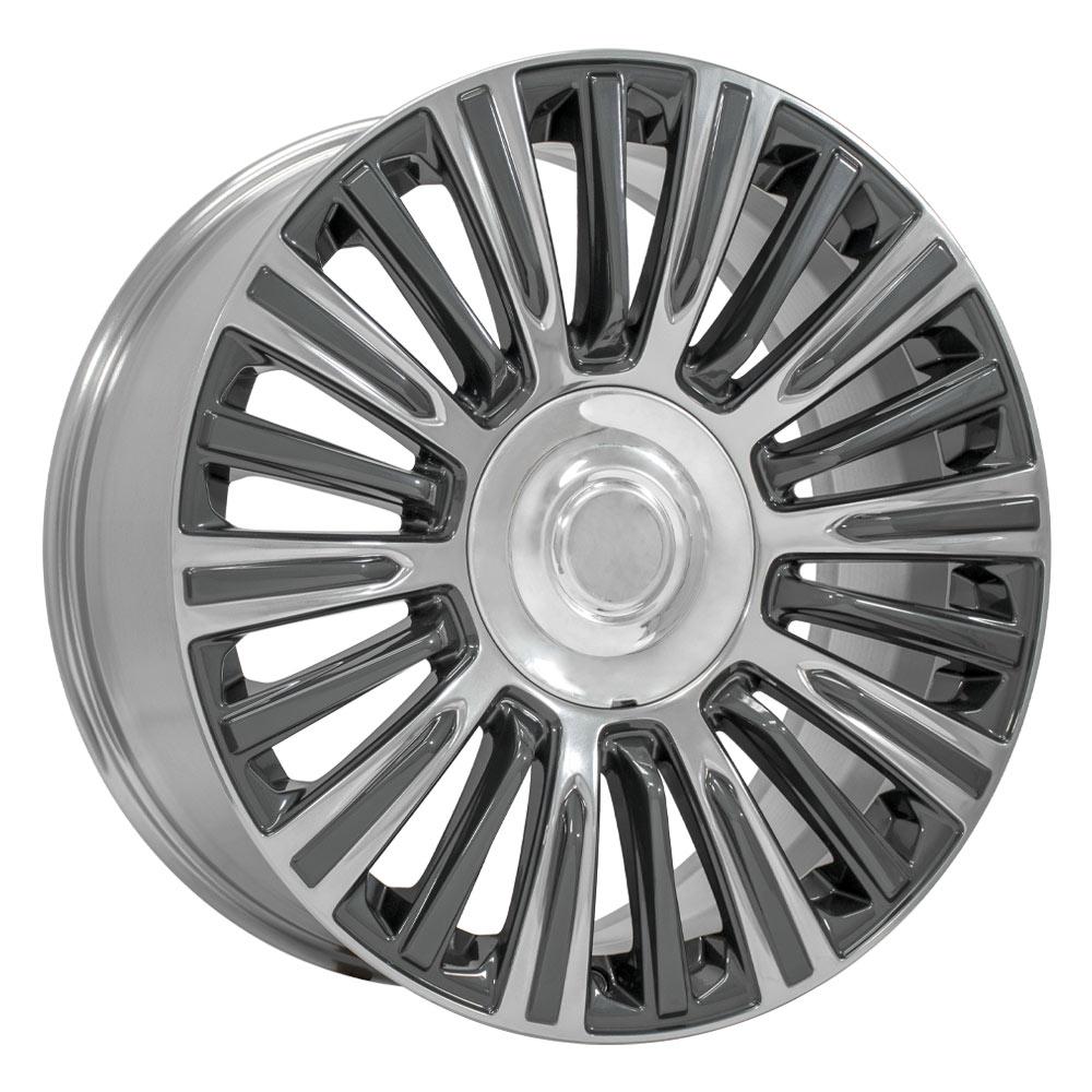 22" Replica CA92 fits Cadillac Escalade 22x9 Gunmetal with Polished Face