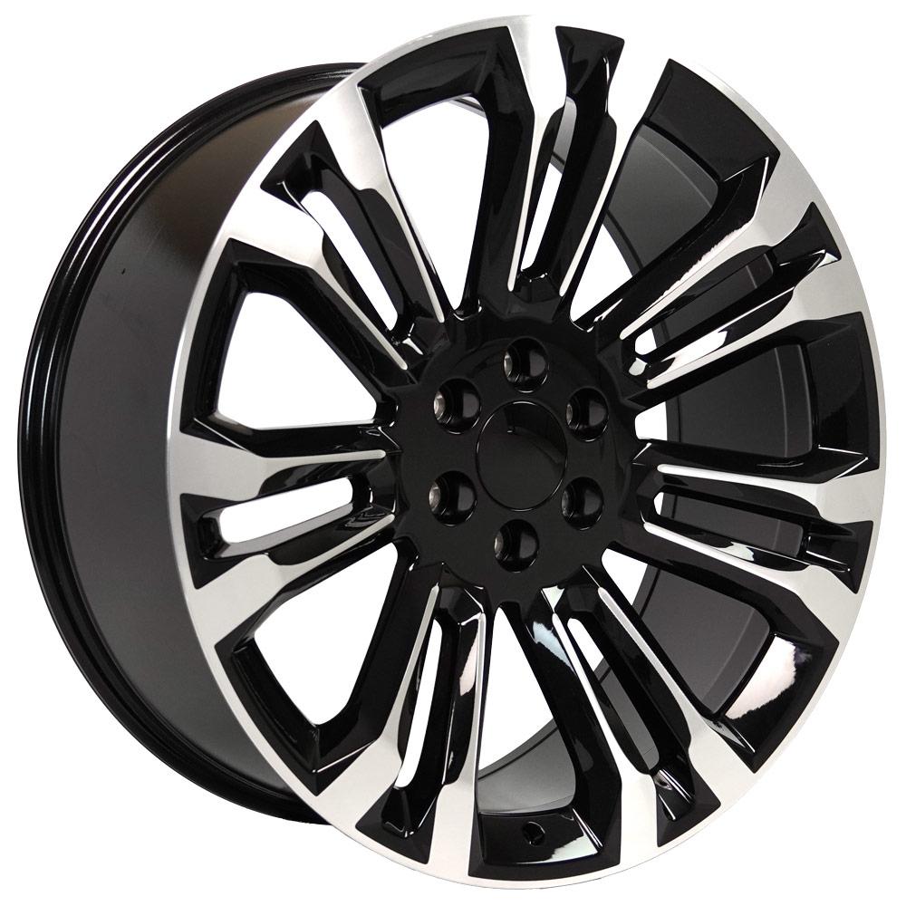 24" Replica CV43 fits Chevrolet Silverado 1500 24x10 Black Machined
