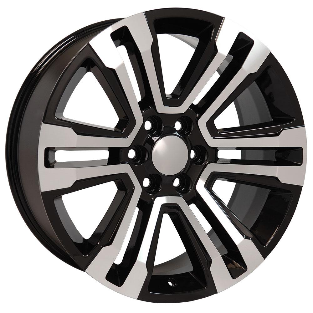 22" Replica CV44 fits GMC Yukon 22x9 Black Mach'd