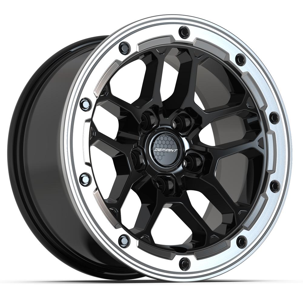 DEFIANT DF01 17x8 5x5" +12et in Gloss Black w/ Milled Ring