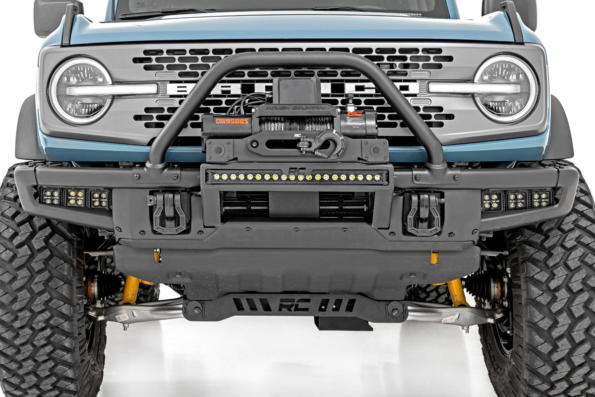 High Winch Mount | All Models | 9500S | 20 Inch Black Single Row LED | Ford Bronco (21-26)