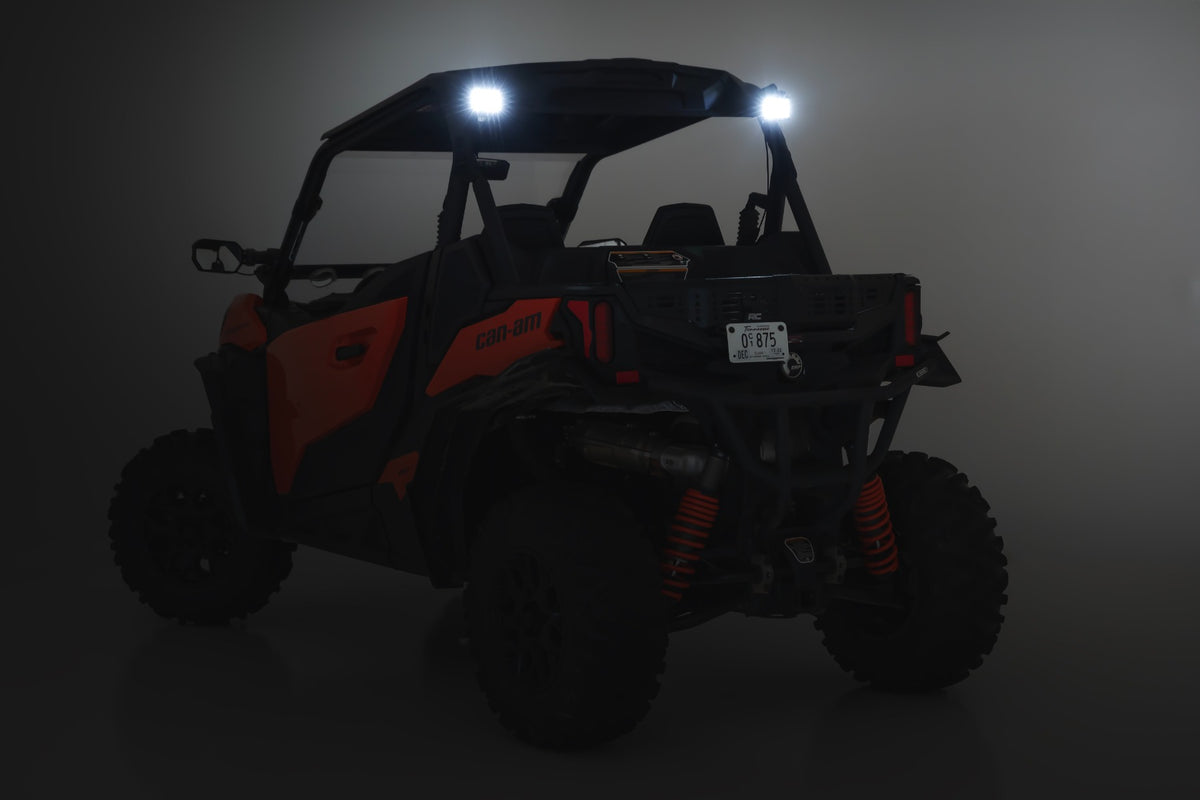 LED Light Kit | Rear Mount | 2" Black Pair | Flood | Can-Am Maverick Sport 1000R