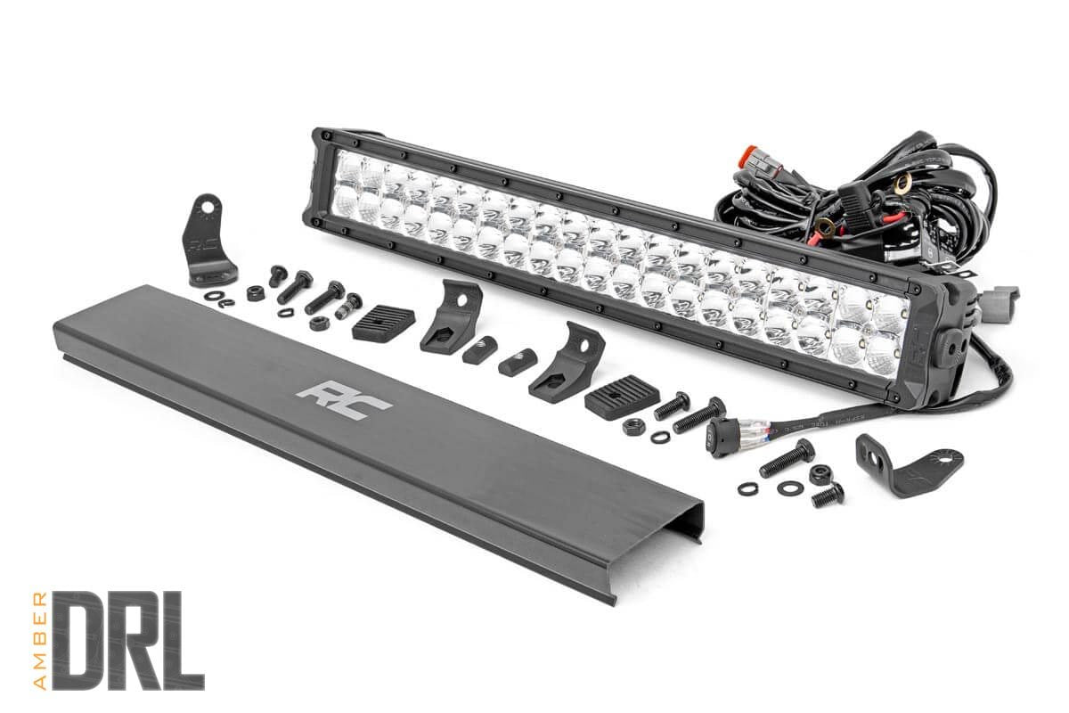 20 Inch Chrome Series LED Light Bar | Dual Row | Amber DRL