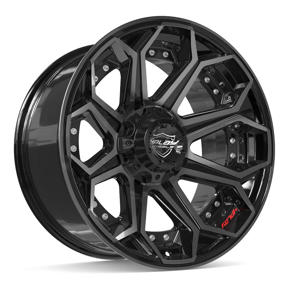4PLAY Gen2 4P80R 20x10 5x5" & 5x5.5" -24et in Brushed Black