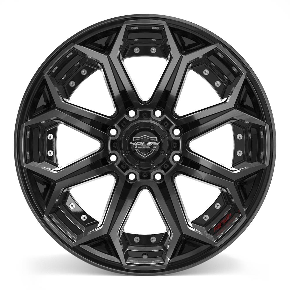 4PLAY Gen2 4P80R 22x12 8x6.5" -44et in Brushed Black