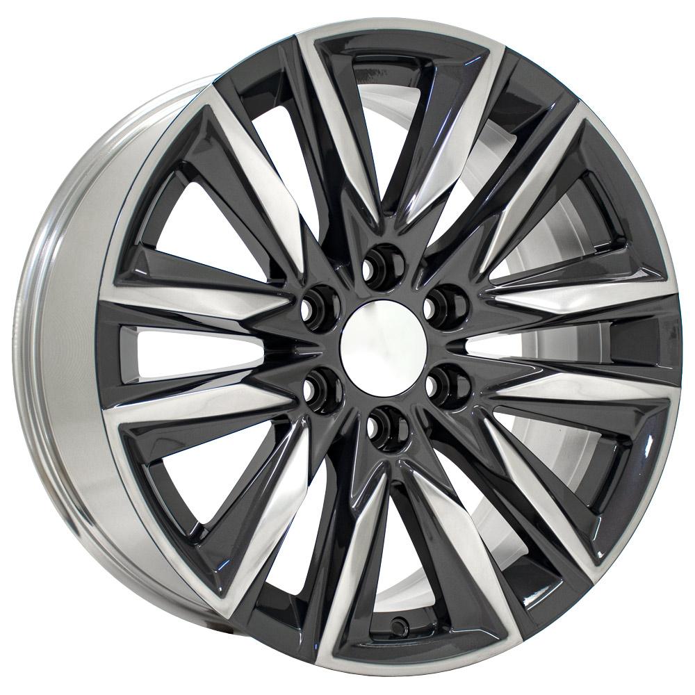 20" Replica CA91 fits Cadillac Escalade 20x9 Gunmetal with Polished Face