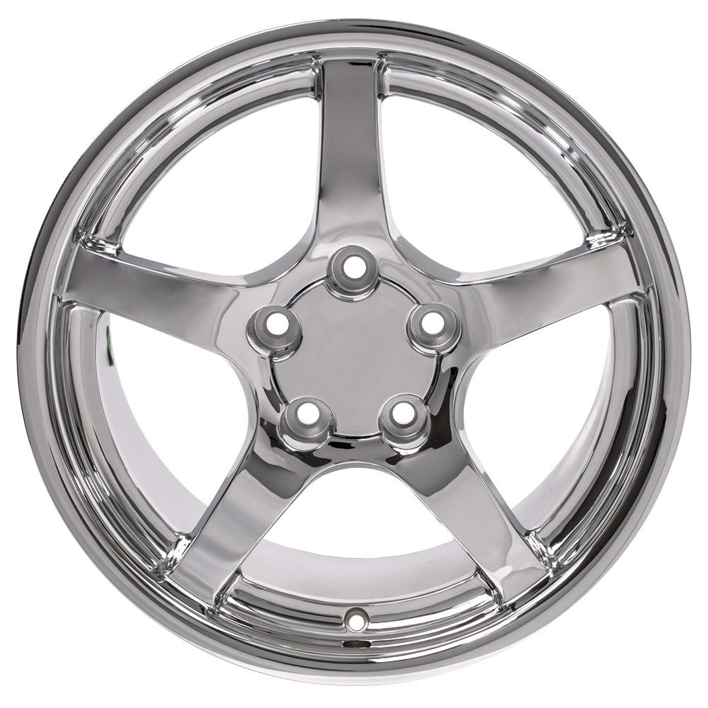 18" Replica CV05 fits Chevrolet Corvette C5 18x9.5 Deep Dish Chrome