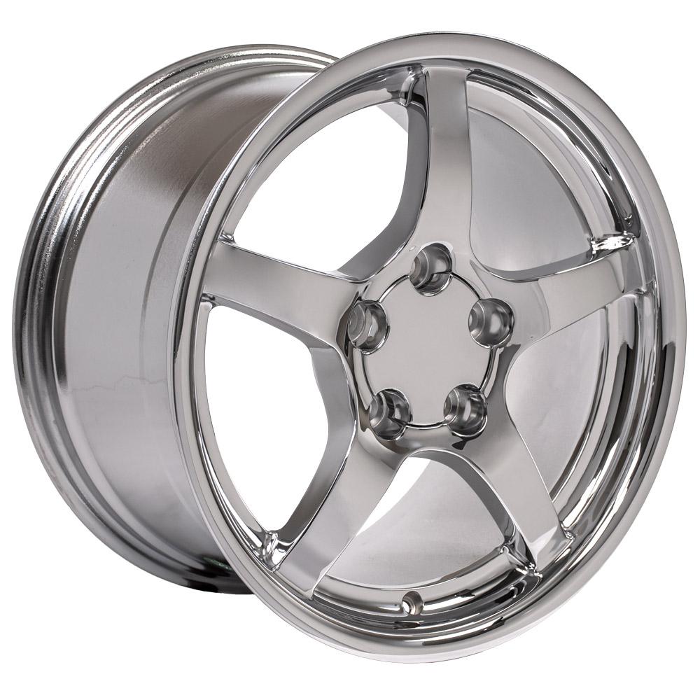 18" Replica CV05 fits Chevrolet Corvette C5 18x9.5 Deep Dish Chrome