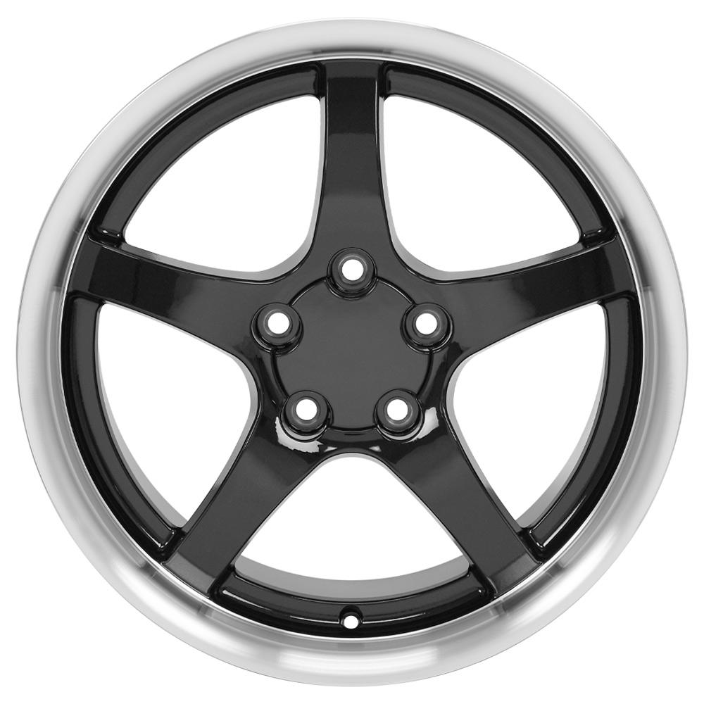 18" Replica CV05 fits Chevrolet Corvette C5 18x10.5 Deep Dish Black