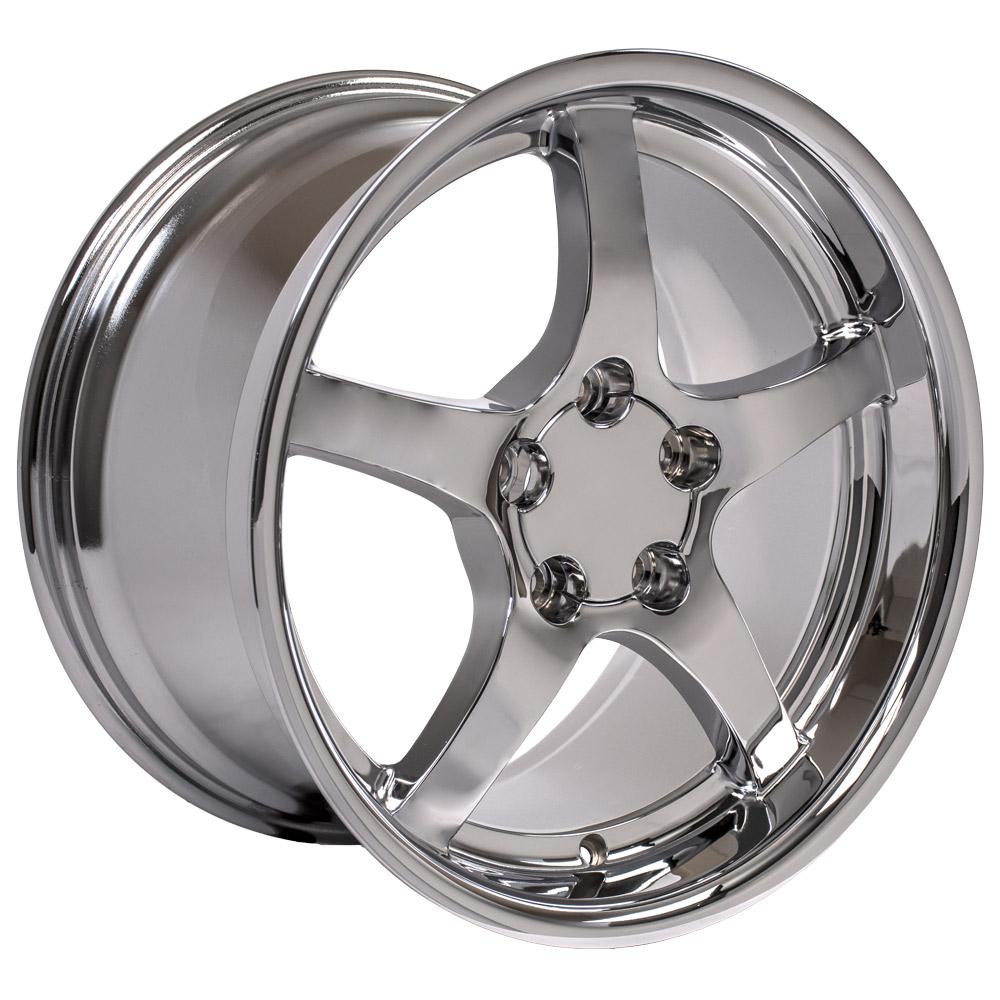 18" Replica CV05 fits Chevrolet Corvette C5 18x10.5 Deep Dish Chrome