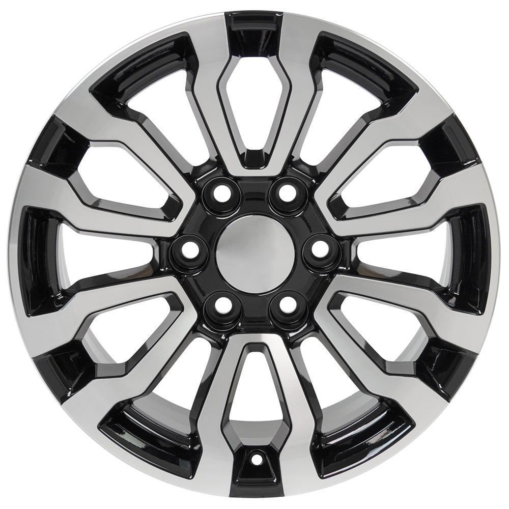 18" Replica CV35 fits GMC Sierra 18x8.5 Black Machined