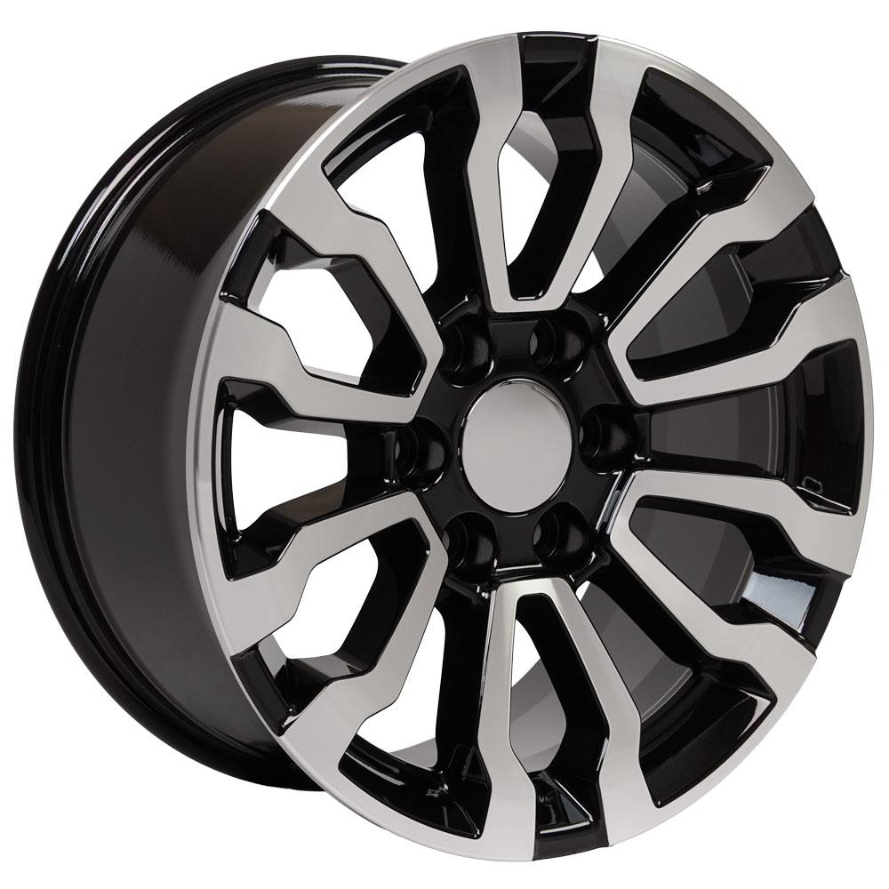 18" Replica CV35 fits GMC Sierra 18x8.5 Black Machined