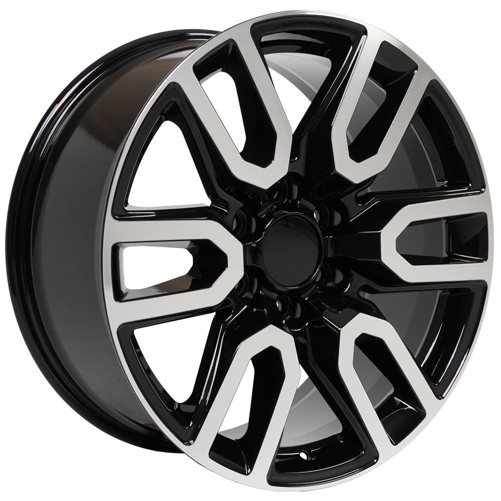 20" Replica CV36 fits GMC Sierra 20x9 Black Machined