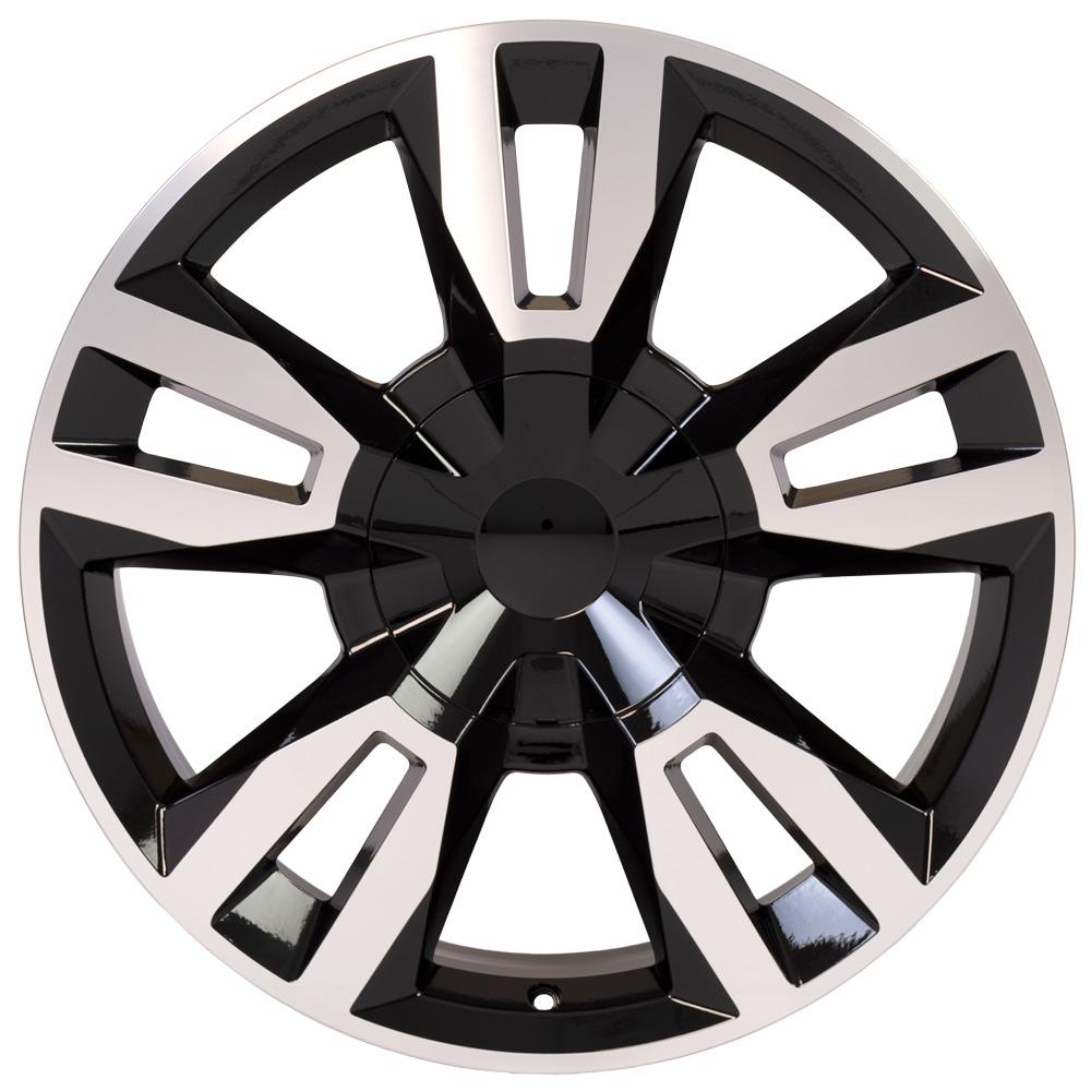 22" Replica CV40 fits Chevrolet Tahoe 22x9 Black Mach'd