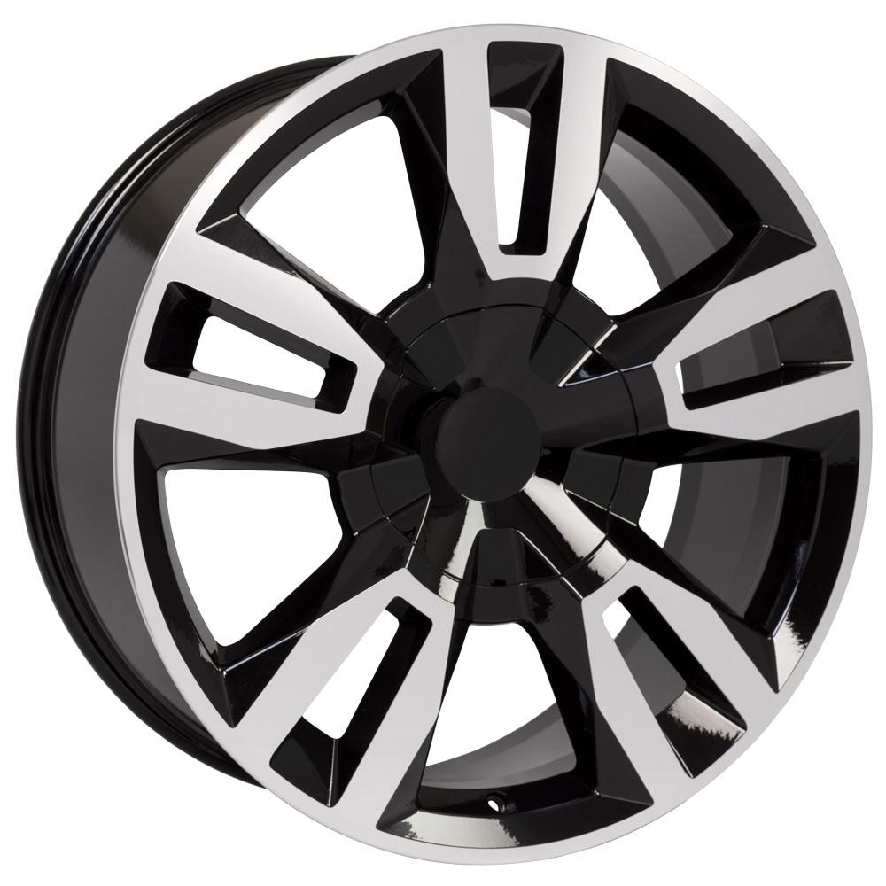 22" Replica CV40 fits Chevrolet Tahoe 22x9 Black Mach'd
