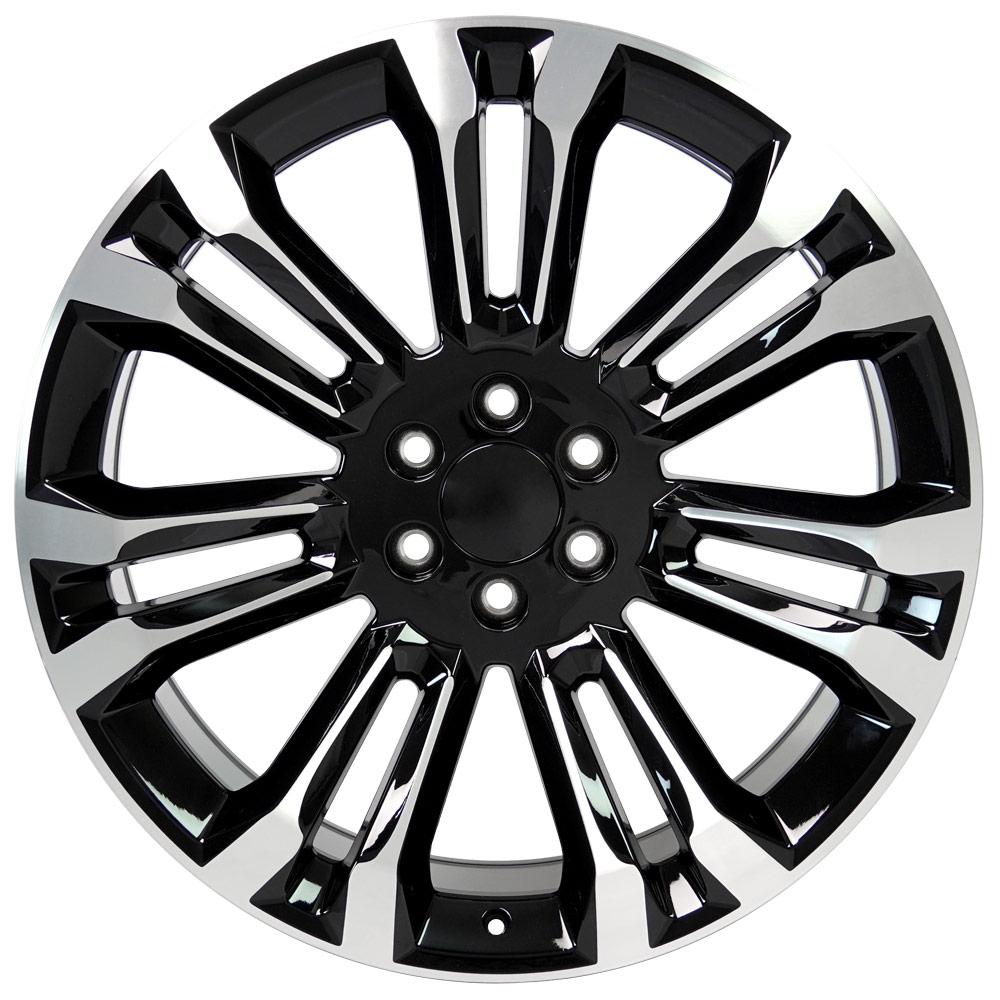 24" Replica CV43 fits Chevrolet Silverado 1500 24x10 Black Machined