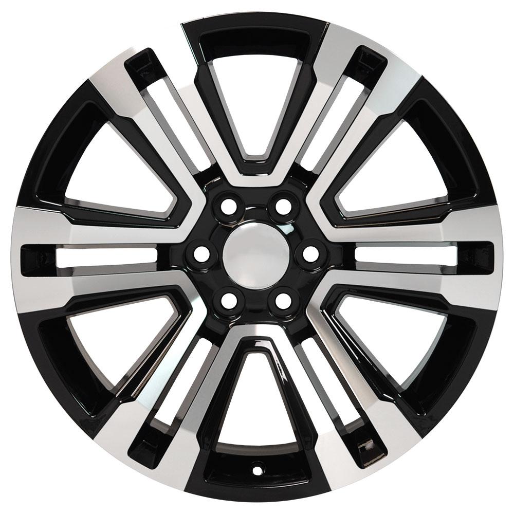 22" Replica CV44 fits GMC Yukon 22x9 Black Mach'd