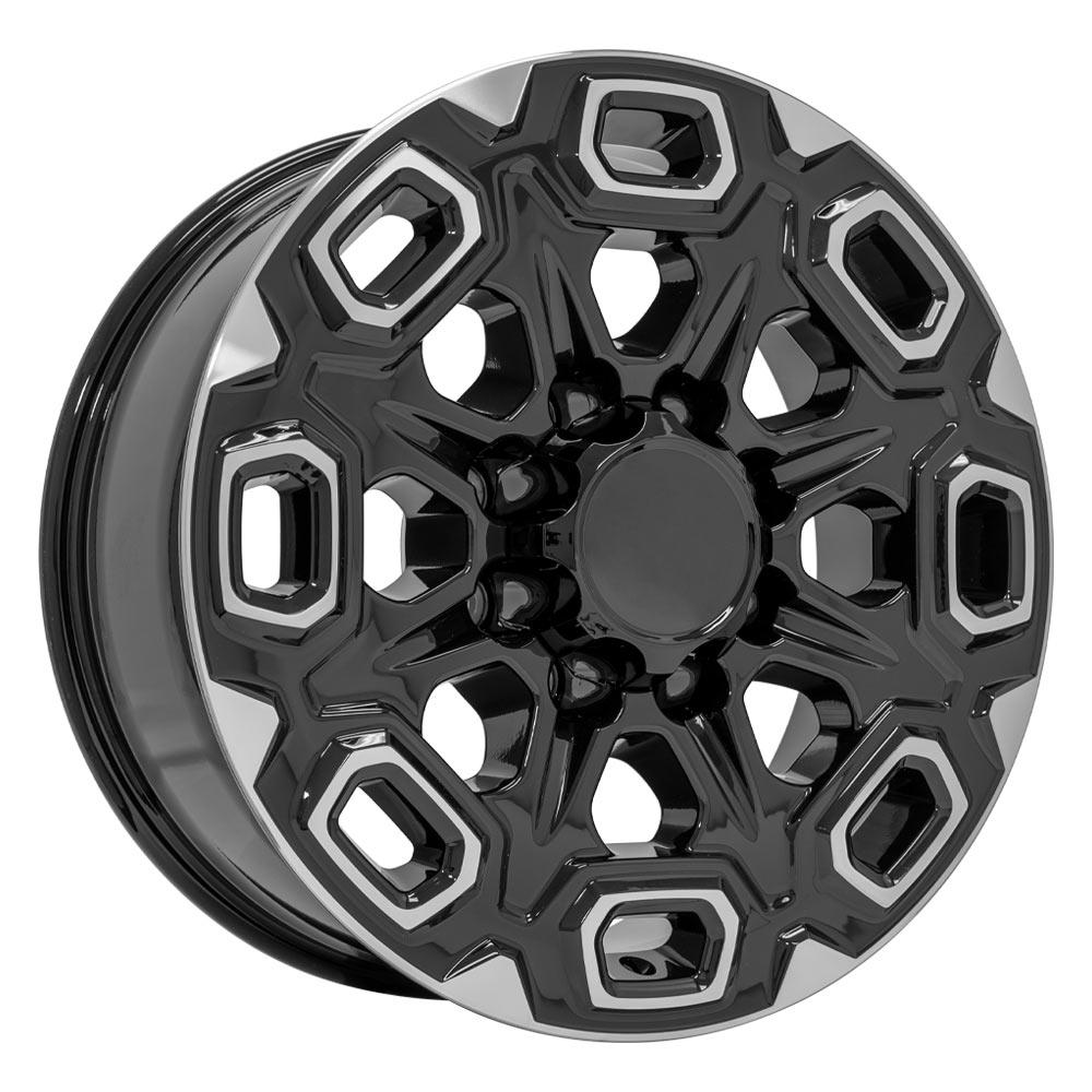 20" Replica CV64B fits Chevrolet Silverado 2500/3500 20x8.5 Black Machined