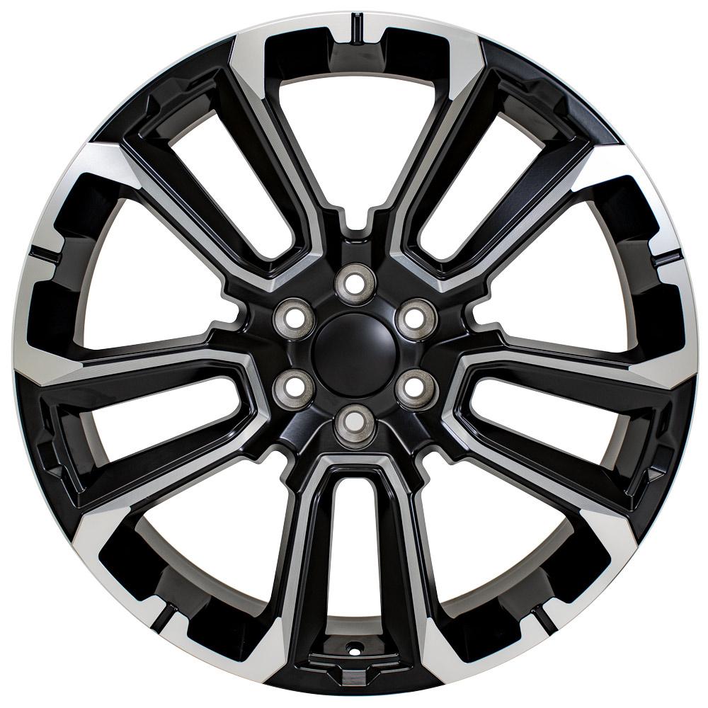 24" Replica CV68 fits Chevrolet Suburban 1500 24x10 Satin Black with Milled Edge