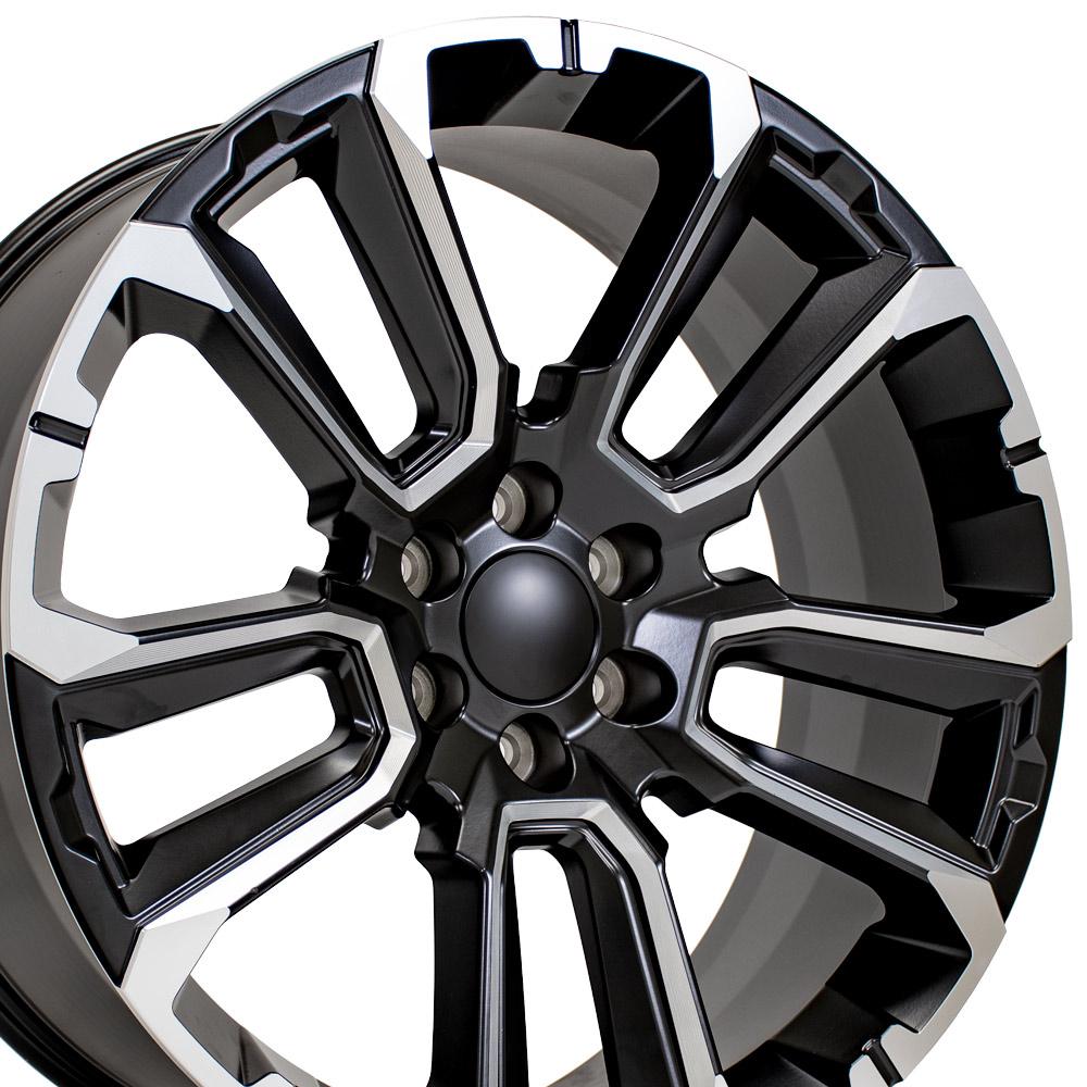 24" Replica CV68 fits Chevrolet Suburban 1500 24x10 Satin Black with Milled Edge