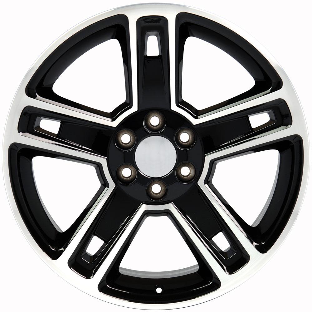 22" Replica CV74B fits Chevrolet Silverado 22x9 Black Mach'd