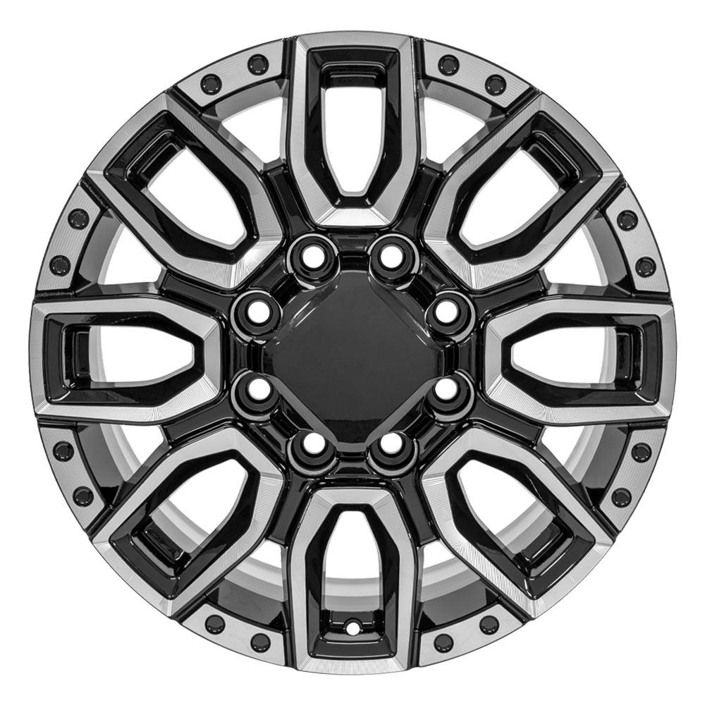 20" Replica CV97B fits GMC Sierra 2500/3500 20x8.5 Black with Milled Edge