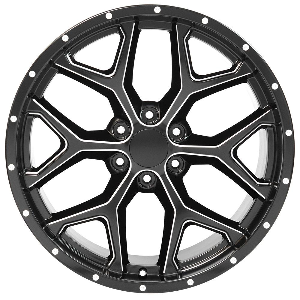 22" Replica CV98 fits Chevy Silverado 22x9.5 Satin Black Milled