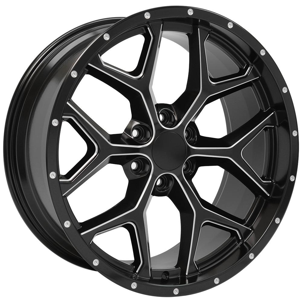 22" Replica CV98 fits Chevy Silverado 22x9.5 Satin Black Milled