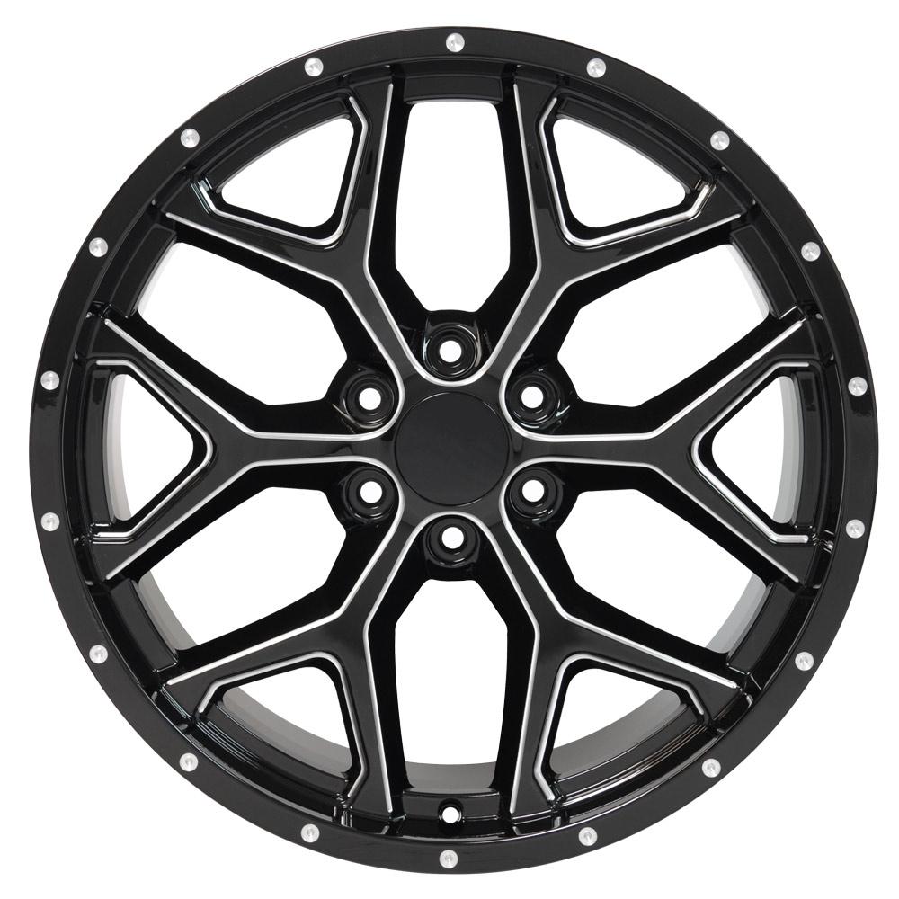 22" Replica CV98 fits Chevy Silverado 22x9.5 Black Milled