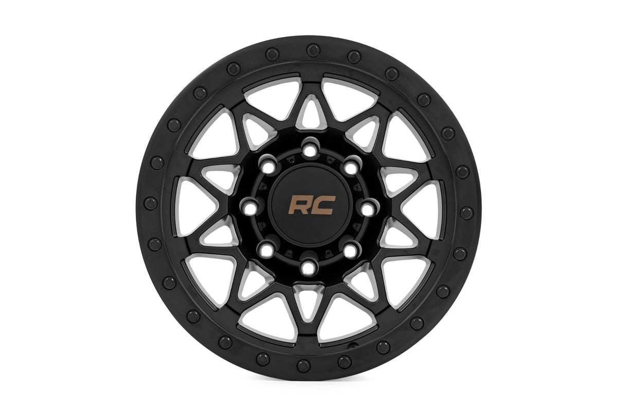 Rough Country 78 Series Wheel | Simulated Beadlock | Black | 18x9 | 8x180 | 0mm