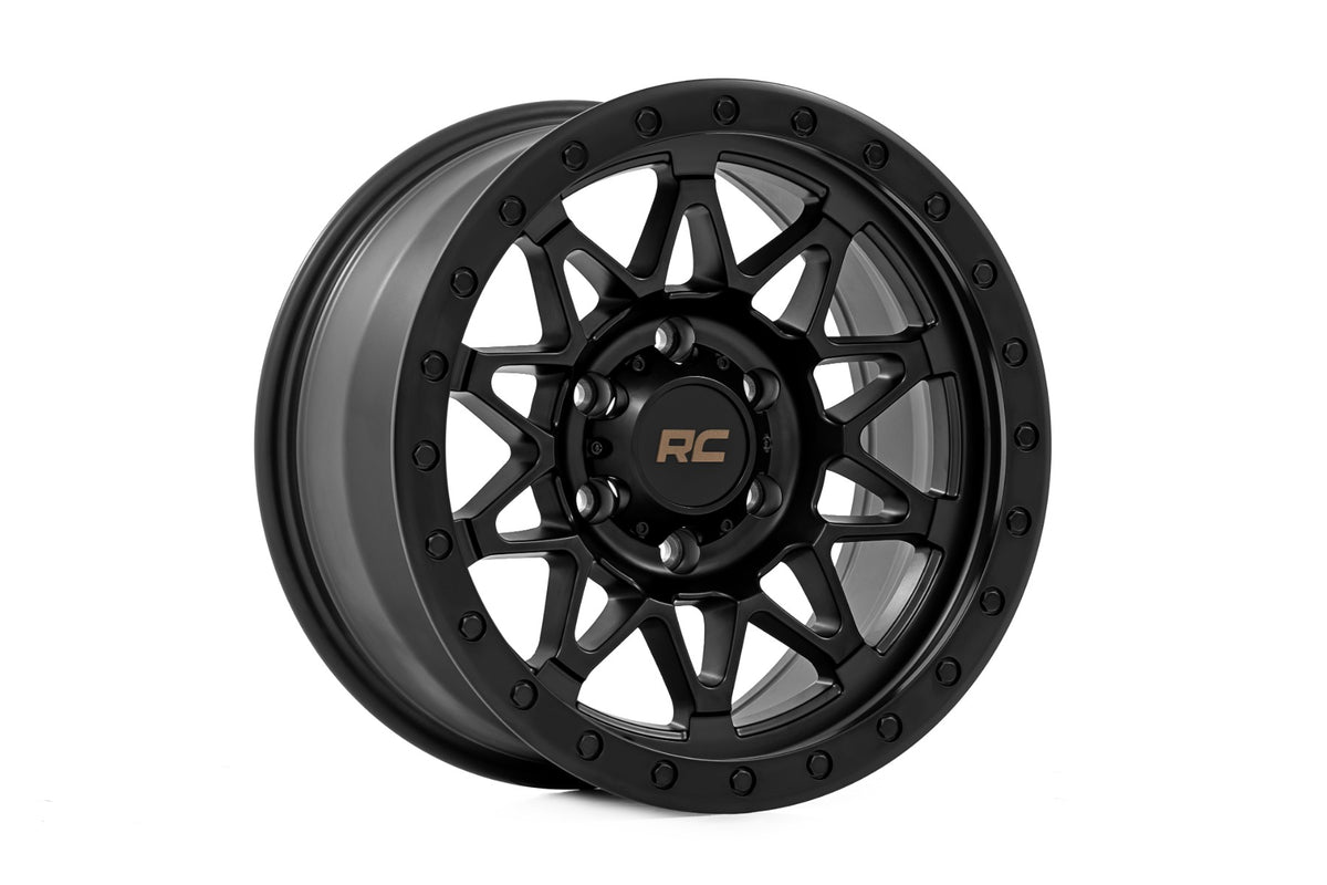 Rough Country 78 Series Wheel | Simulated Beadlock | Black | 18x9 | 6x135 | 0mm