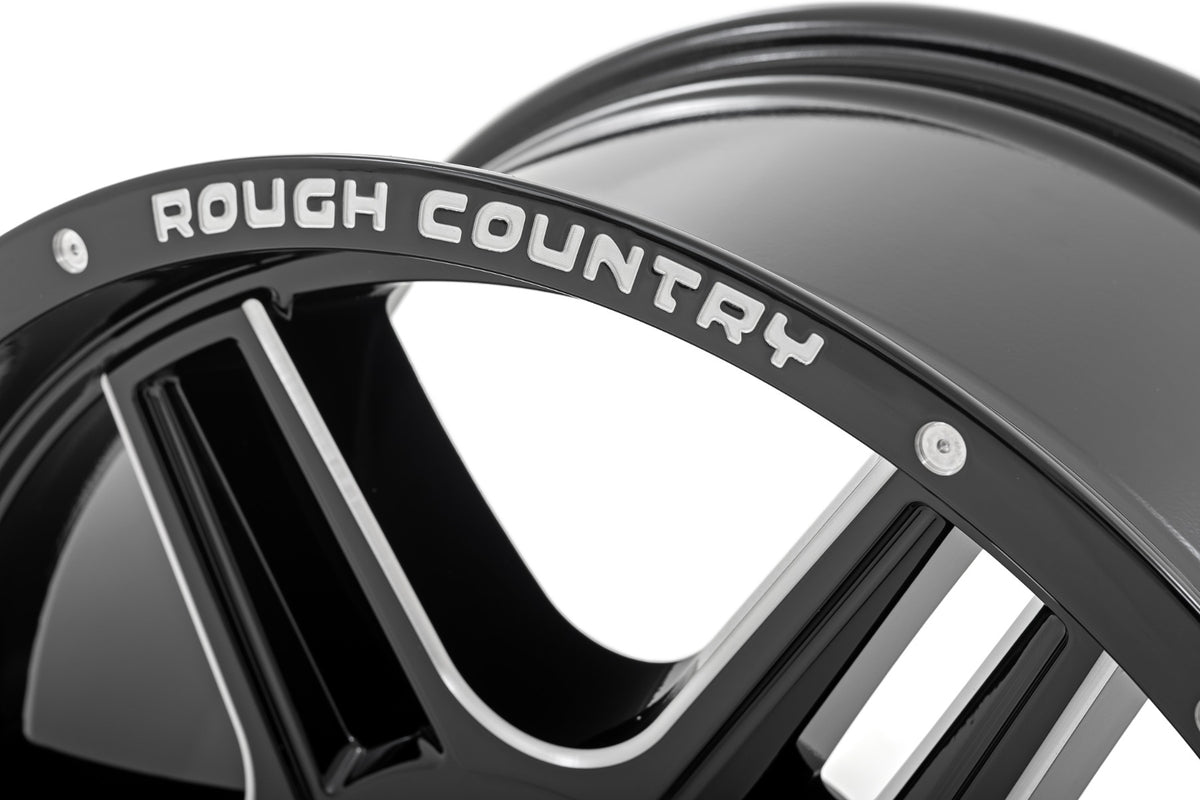 Rough Country 92 Series Wheel | Machined One-Piece | Gloss Black | 18x9 | 6x135 | +0mm