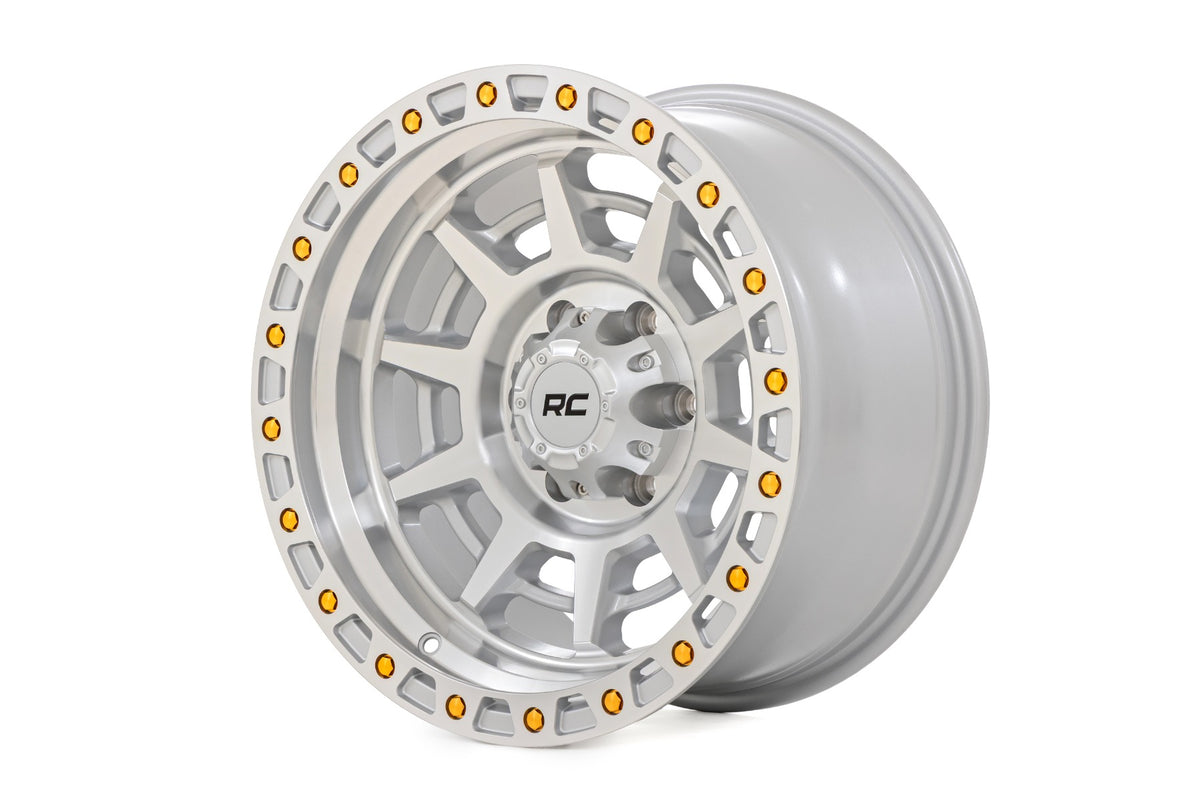 Rough Country 85 Series Wheel | Simulated Beadlock | Full Machine | 17x9 | 5x4.5 | -12mm