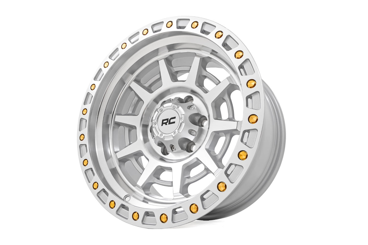 Rough Country 85 Series Wheel | Simulated Beadlock | Full Machine | 17x9 | 5x4.5 | -12mm