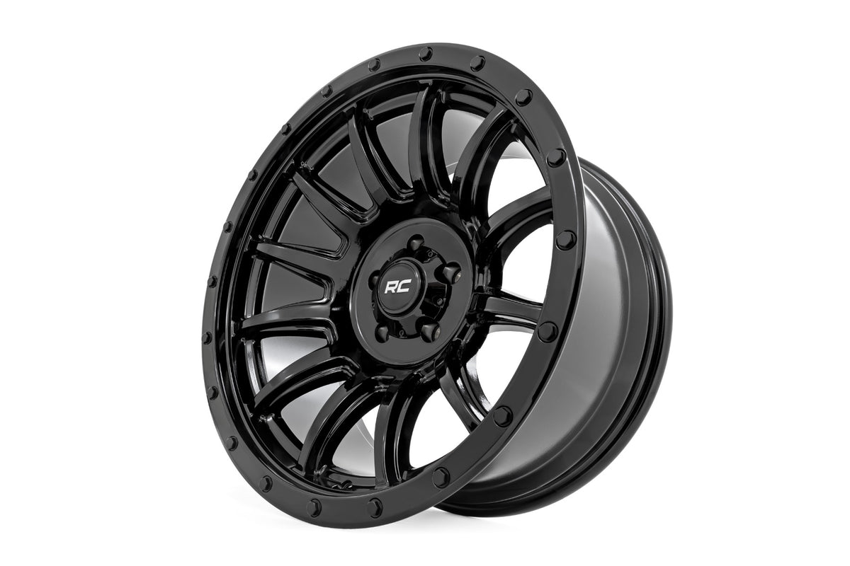 Rough Country 90 Series Wheel | One-Piece | Gloss Black | 18x9 | 6x5.5 | -12mm