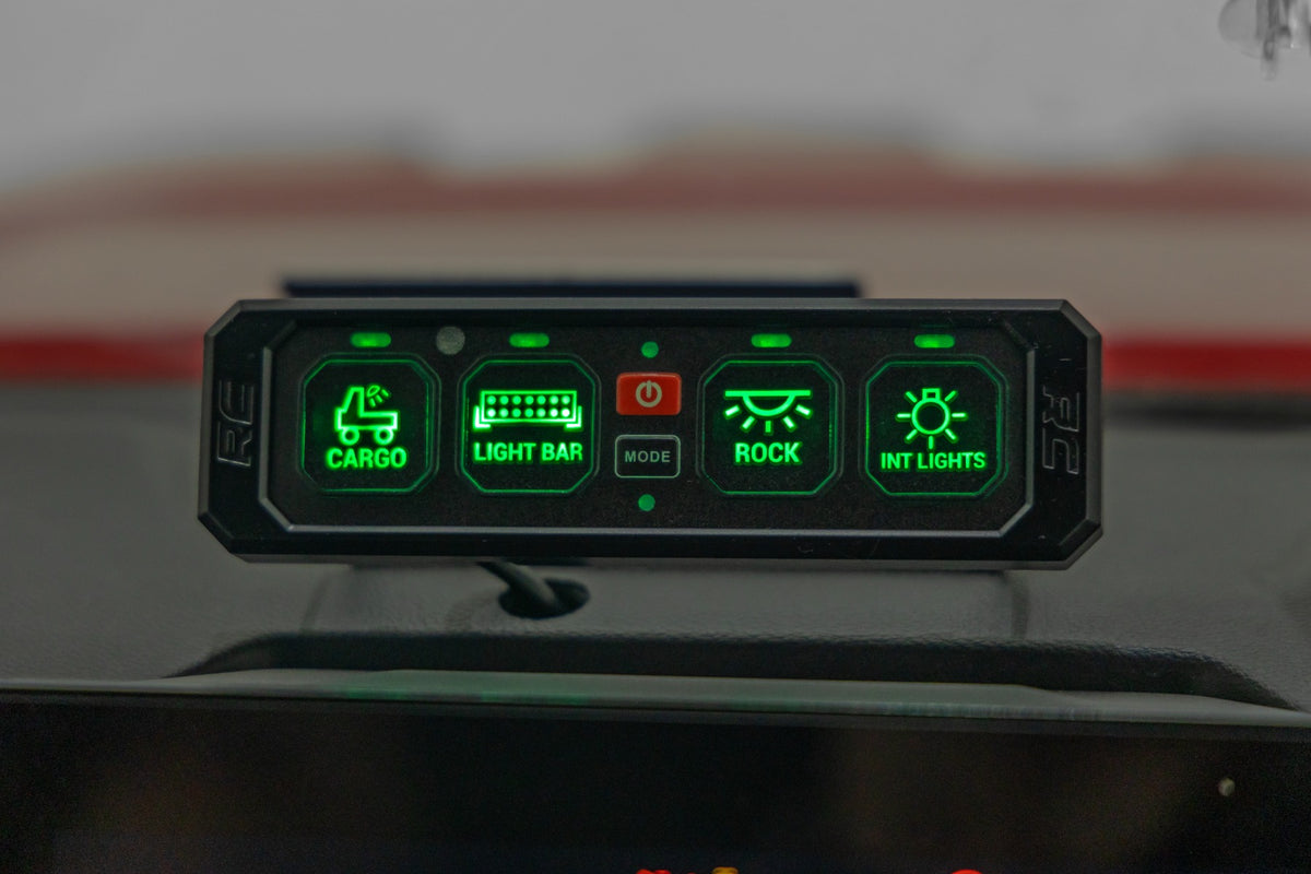 4 Gang Switch Panel | RGB Backlit Buttons | Multifunction Modes