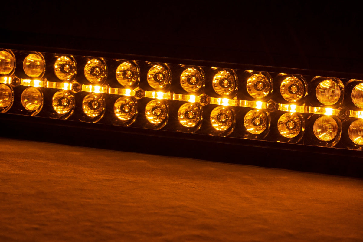 30 Inch Black Series LED Light Bar | Curved | Dual Row | Amber DRL