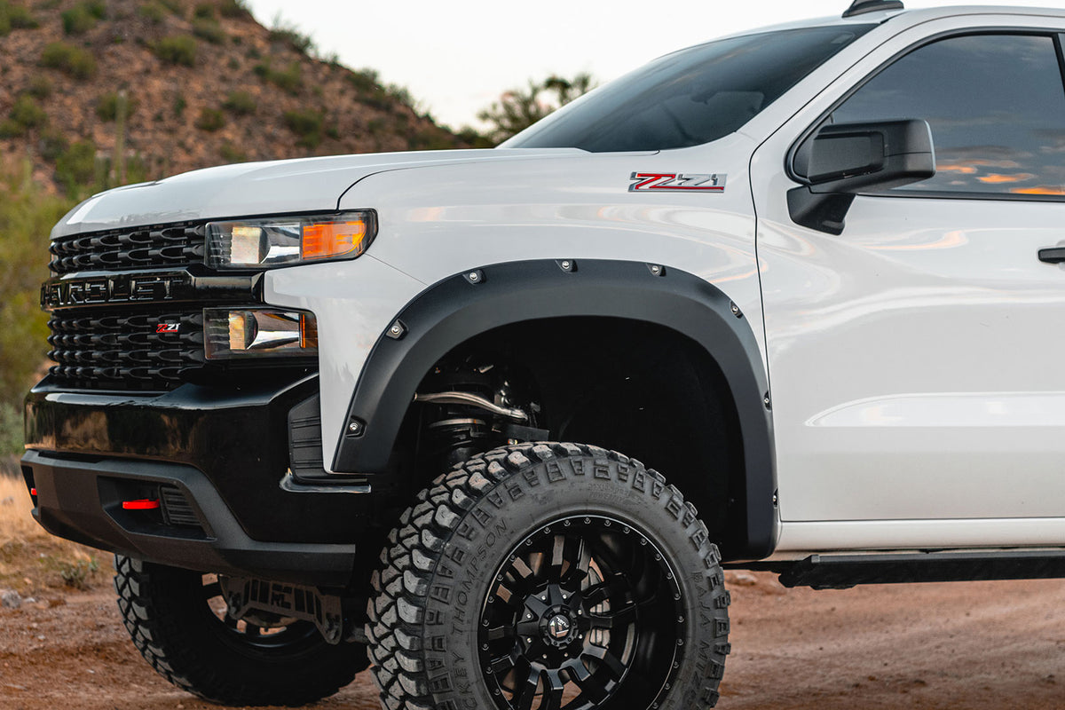 Pocket Fender Flares | G9K Satin Steel | Chevy Silverado 1500 2WD/4WD (22-26)