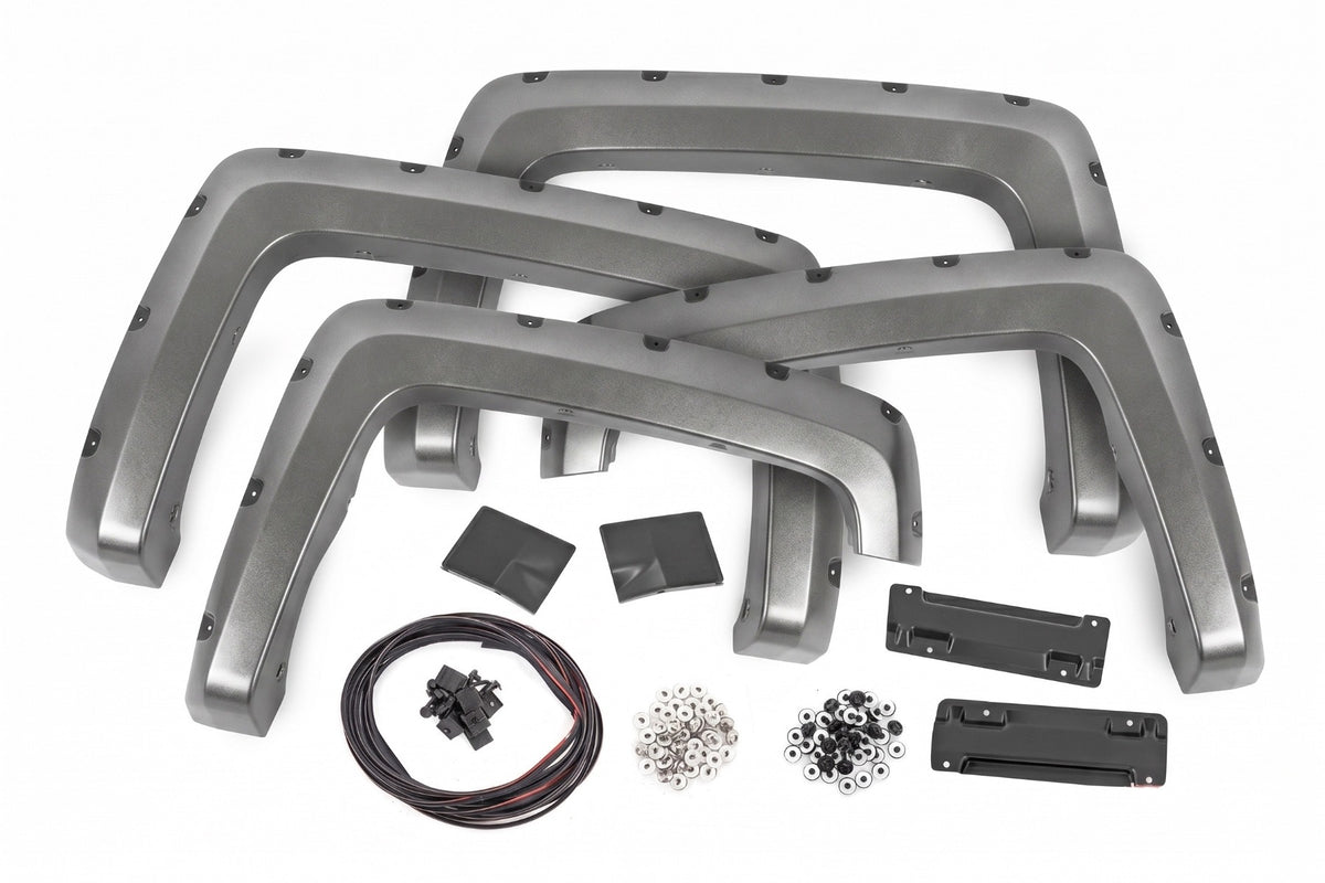 Pocket Fender Flares | 6'7" & 8' Bed | G9K Satin Steel | Chevy Silverado 1500 (14-18)/2500HD