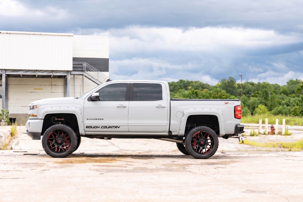 Pocket Fender Flares | 6'7" & 8' Bed | GAZ Summit White | Chevy Silverado 1500 (14-18)/2500HD (15-19)
