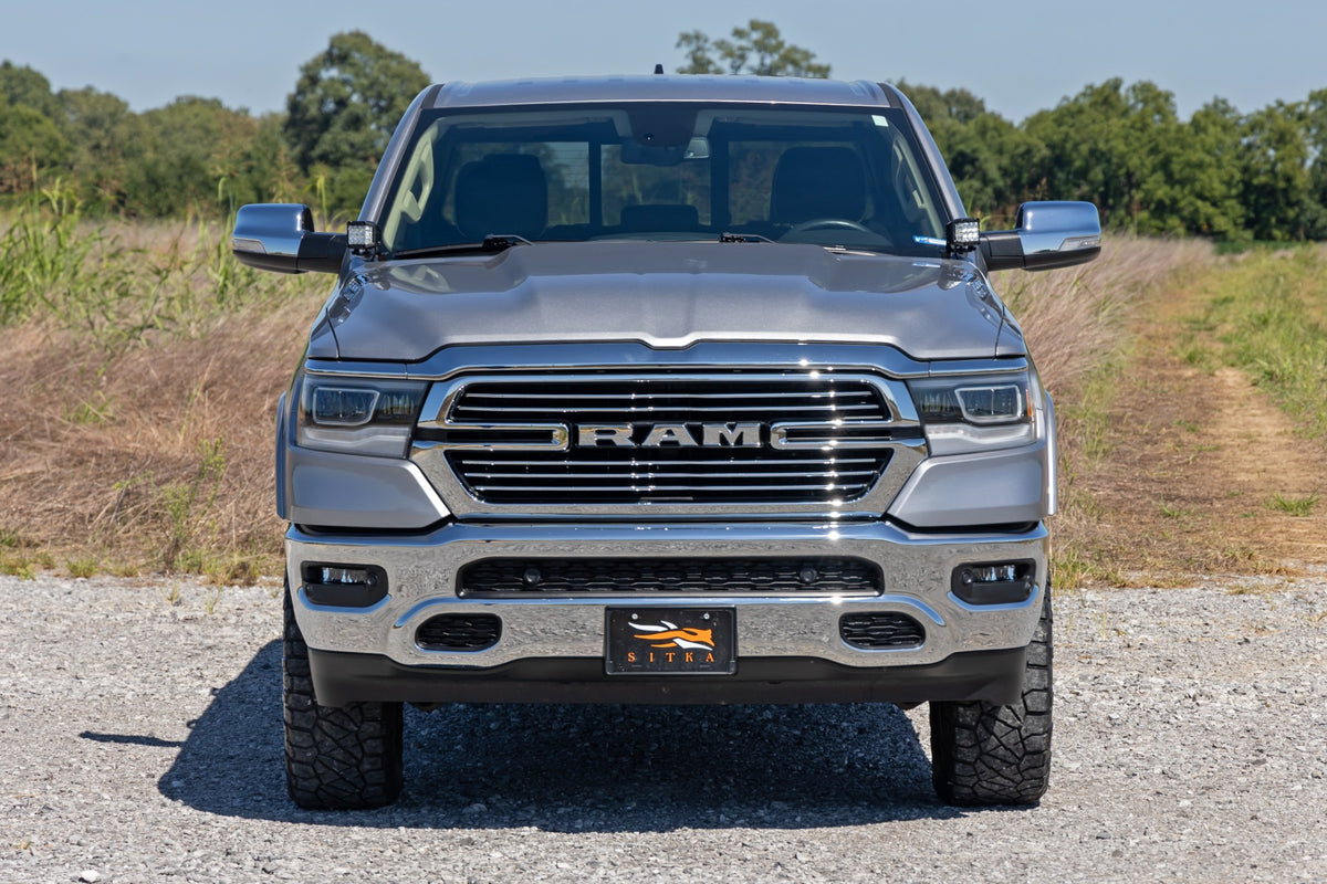 LED Light Kit | Ditch Mount | Black Series Round | 3.5 Inch | Amber DRL | Ram 1500 (19-26)