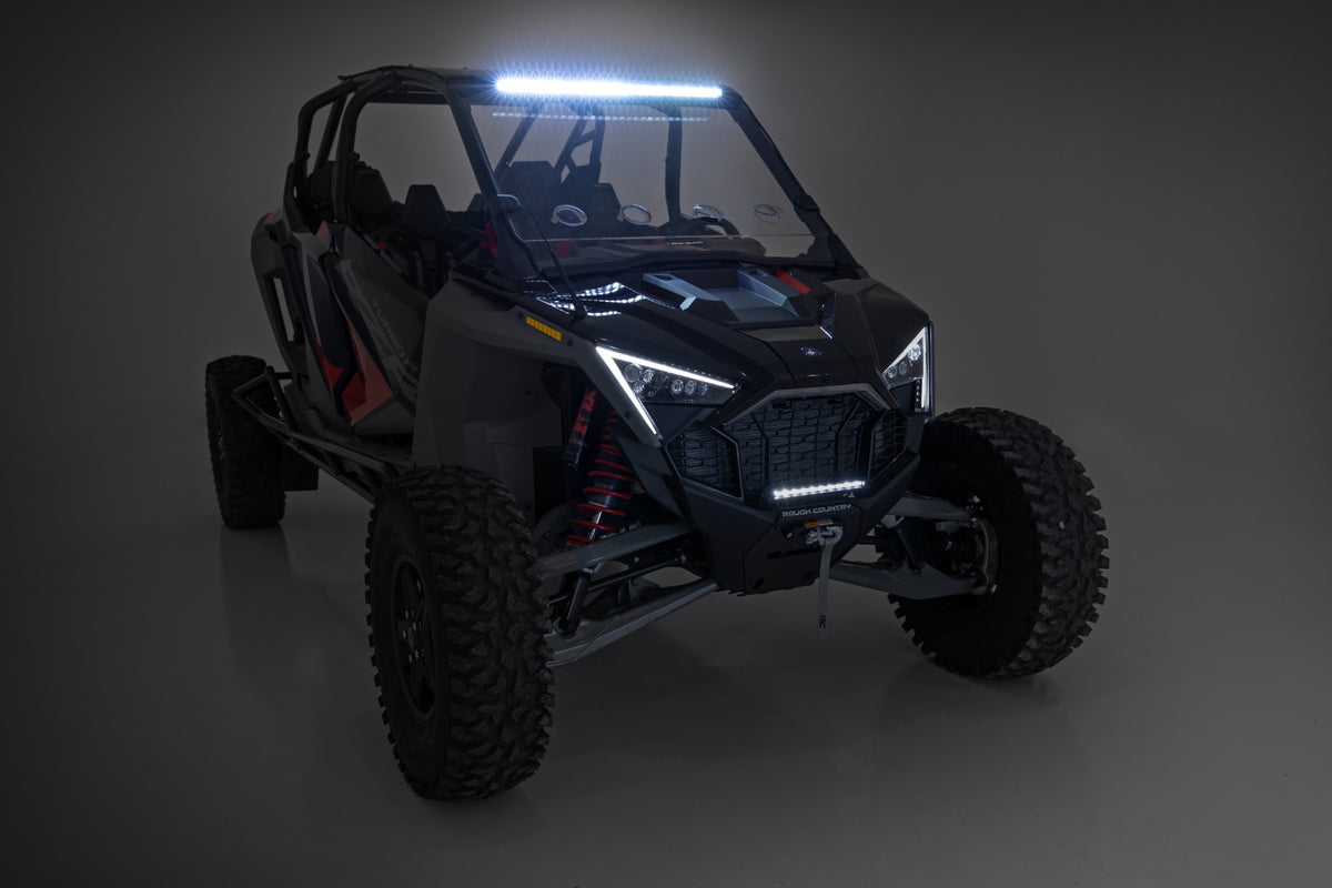 30" Single Row Light Mount | Front | Black Series | White DRL | Polaris RZR Turbo R