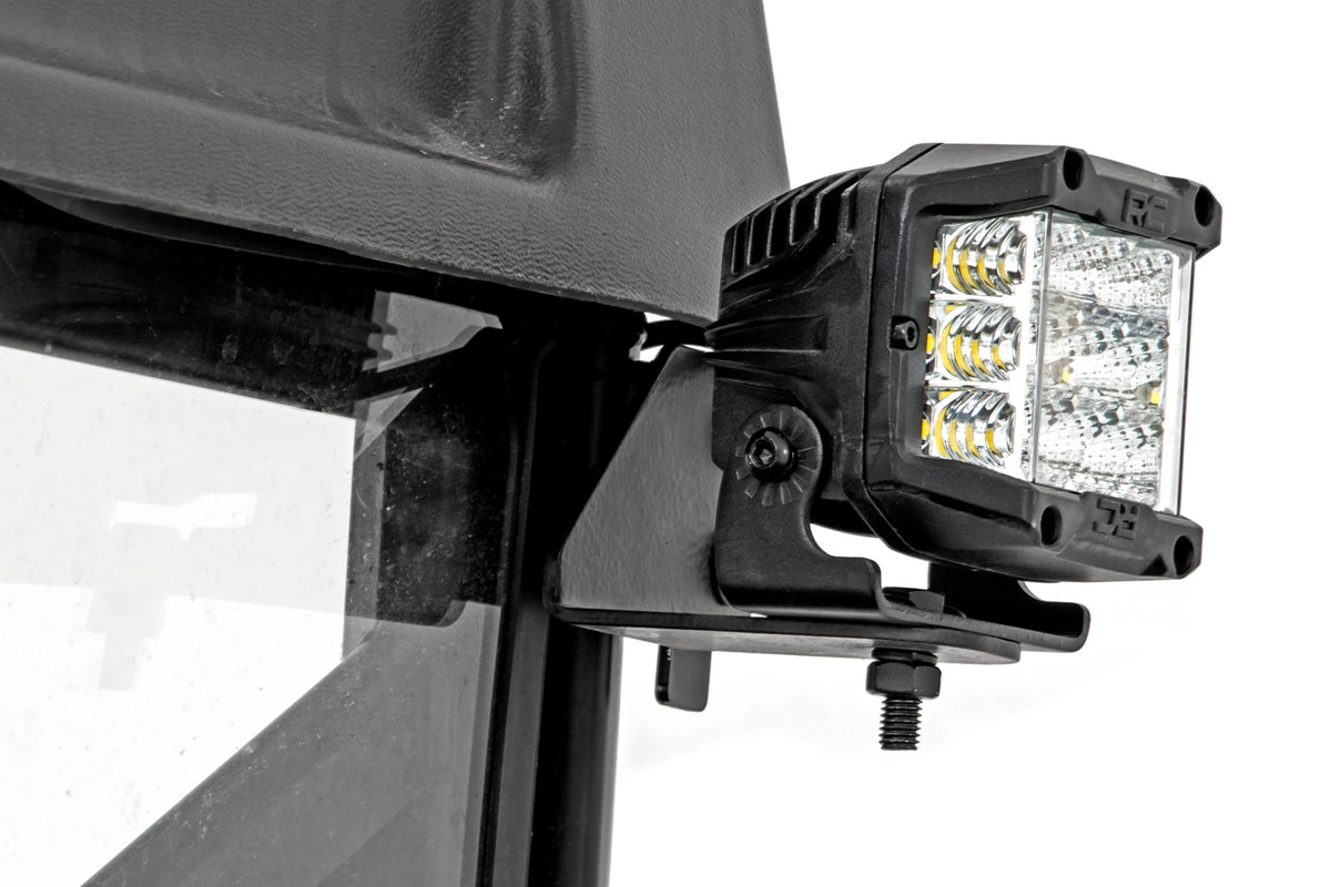 LED Light | RR Cage Mount | 2" Black Spot Pair | Polaris Ranger 1000/Ranger XP 900/1000