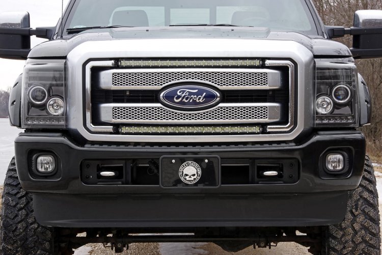 LED Light Kit | Grill | 30" Black Single Row | White DRL | Ford F-250/F-350 Super Duty (11-16)