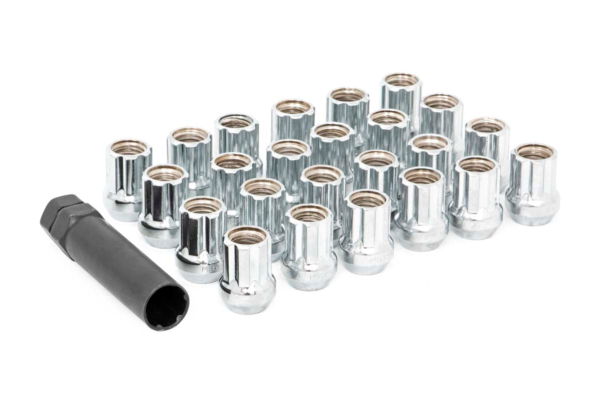 Lug Nut Set | M12x1.25 | 24 Qty | Chrome | Open End