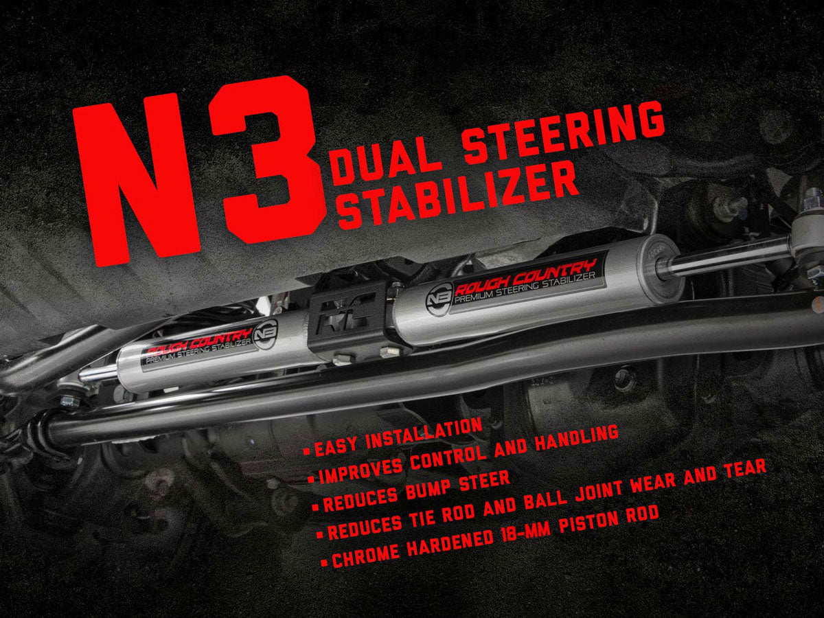 N3 Steering Stabilizer | Dual | 2-8 Inch Lift | Jeep Wrangler JK/Wrangler Unlimited (07-18)