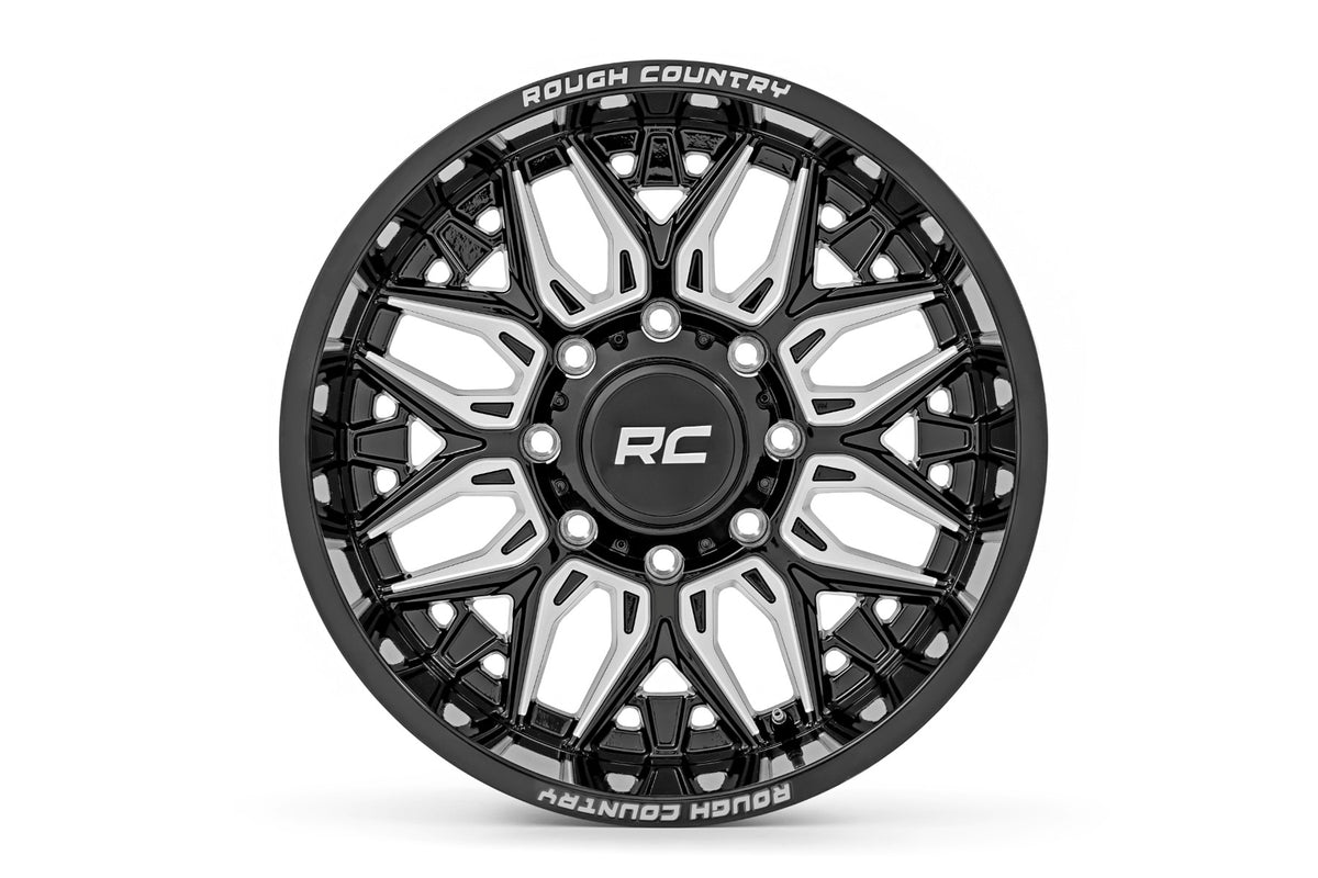 Rough Country 86 Series Wheel | One-Piece | Gloss Black | 20x10 | 5x5 | -19mm